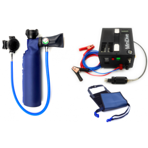Butla ucieczkowa 0,8l Mini Dive Pro+ + uprząż + kompresor 12/220V Spare Air 